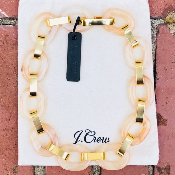 J.Crew Natural Lucite Tortoise Chain Link Necklace - Picture 5 of 7